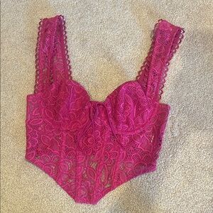 For Love & Lemons Lace Bustier in Pink